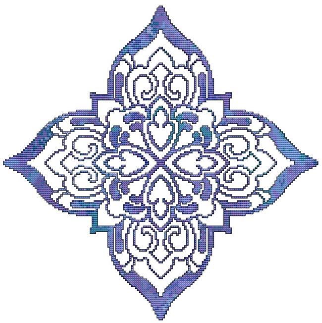 (image for) Blue Decorative Quilt Block 05